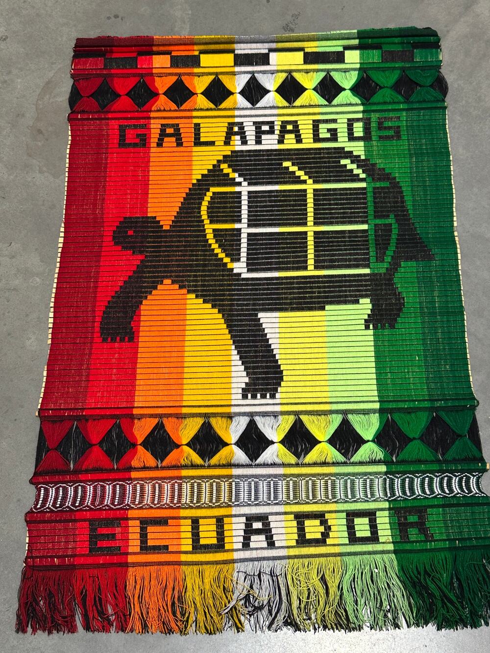 Galapagos Ecuador Turtle Thin Wood Thread Wall Hanging 41x27" ~ 260825-WH C-3